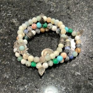 Multi-Color Beaded Bracelet with Silver Accents